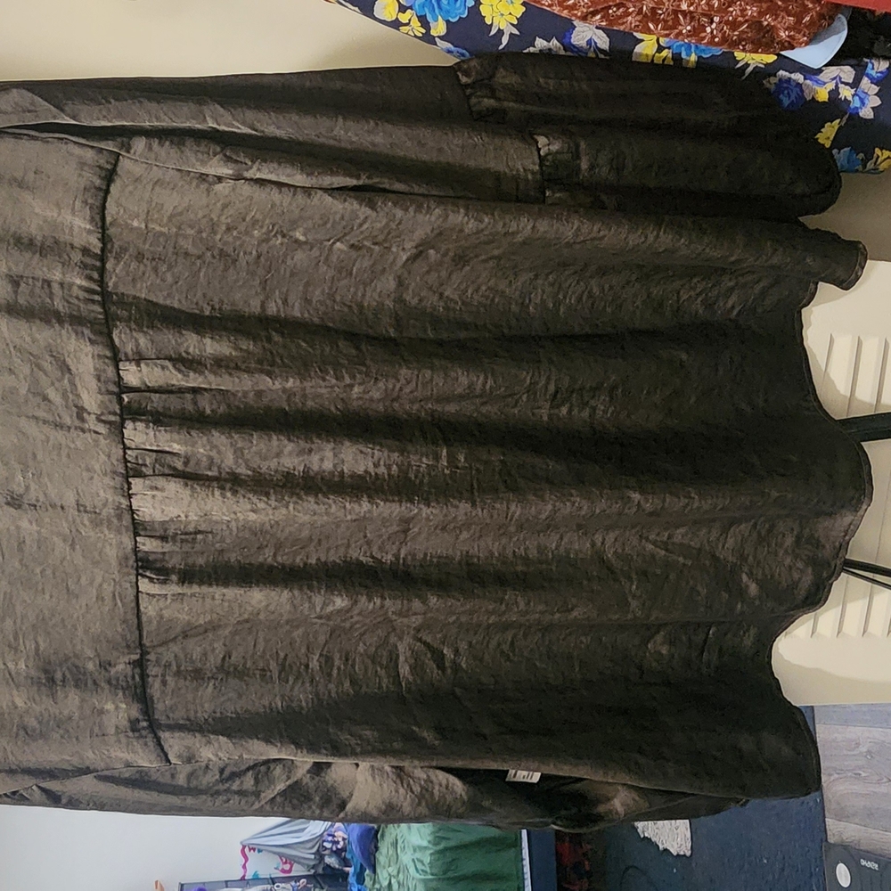 Lucky Brand Gray Bell Sleeve Blouse with Tie Front - Picture 5 of 9